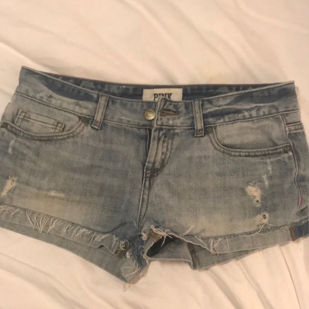 Jean shorts.